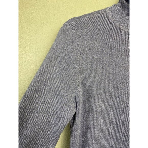 Chico's Purple Turtleneck Sweaters Womens size Medium Knit Metallic Party Event - Picture 5 of 10